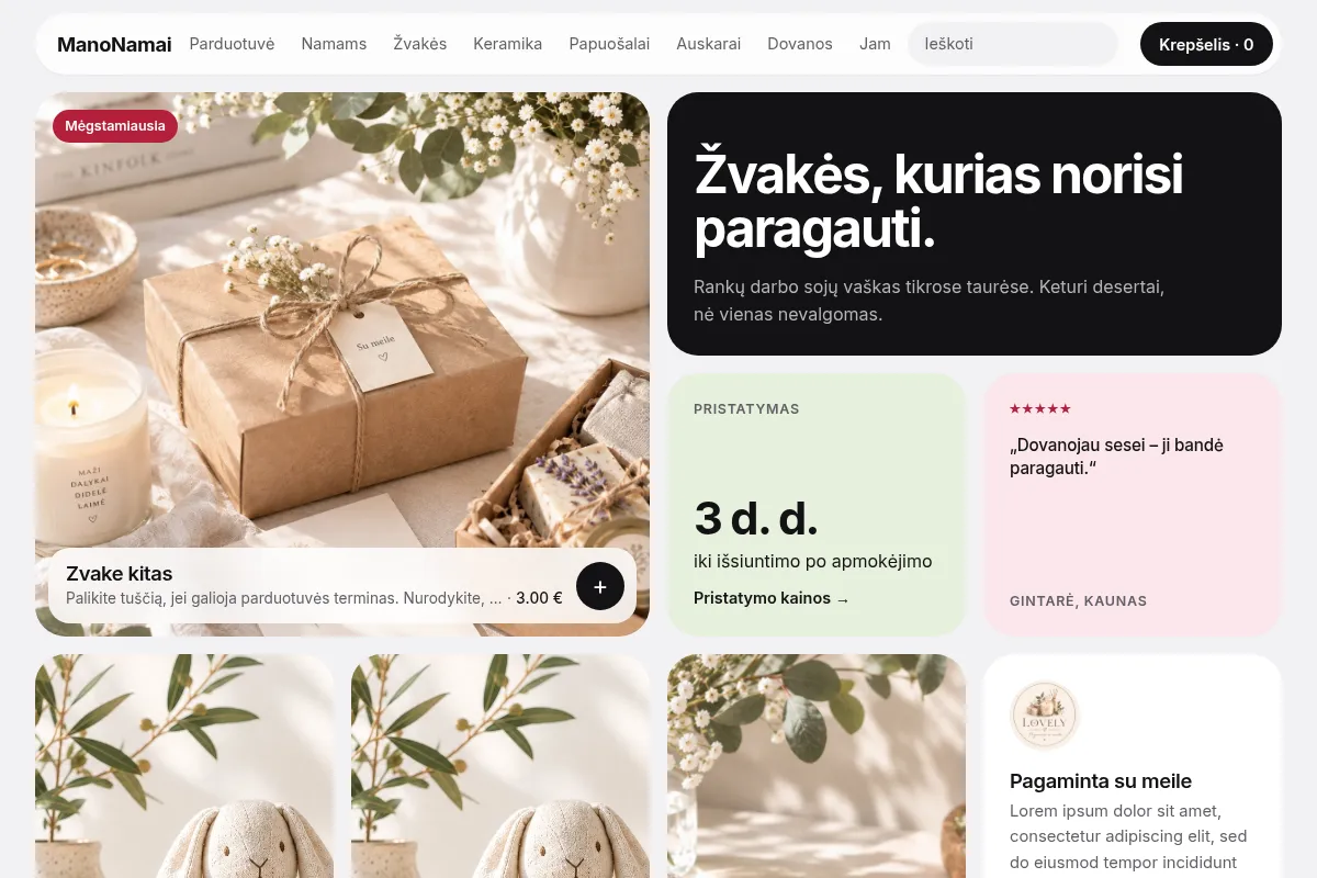 Parduotuvės išvaizda „Bento“