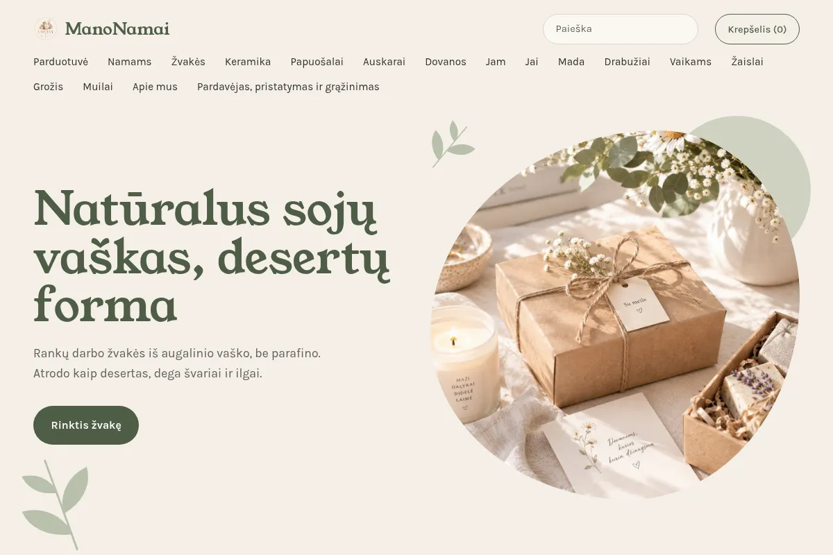 Parduotuvės išvaizda „Botanika“