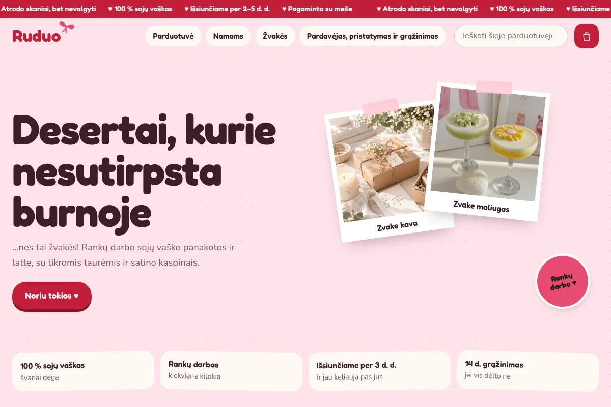 Parduotuvės išvaizda „Kaspinėliai“