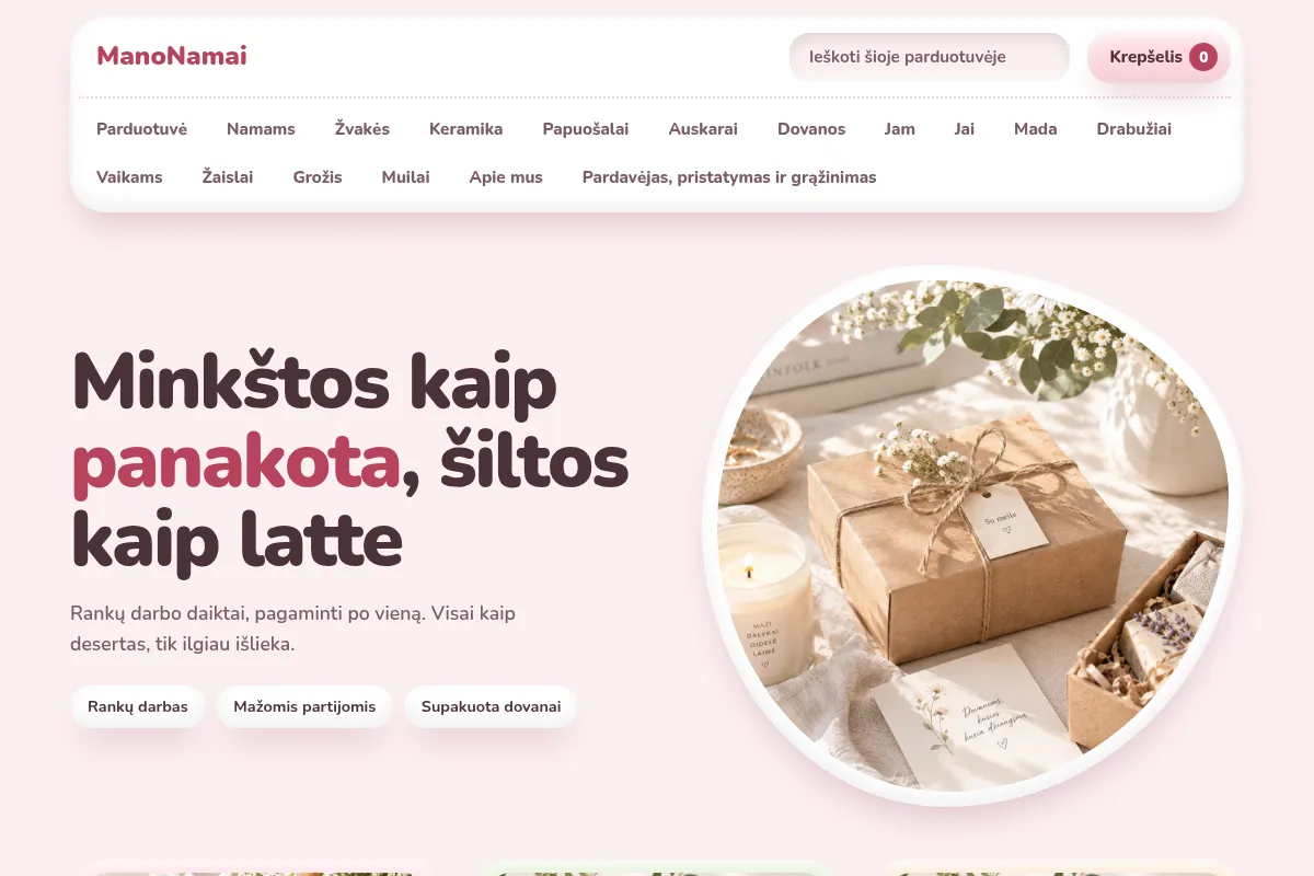 Parduotuvės išvaizda „Molis“